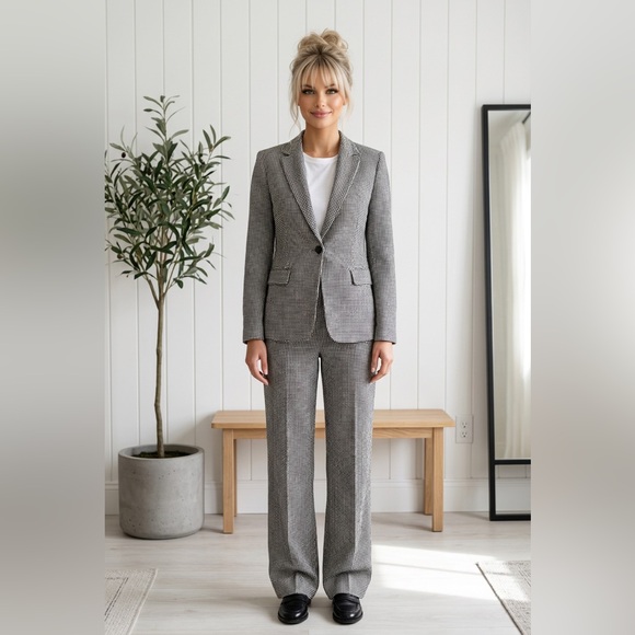 $455 Theory Houndstooth Slim fit Blazer Women’s Size 12 NWT - Picture 3 of 6